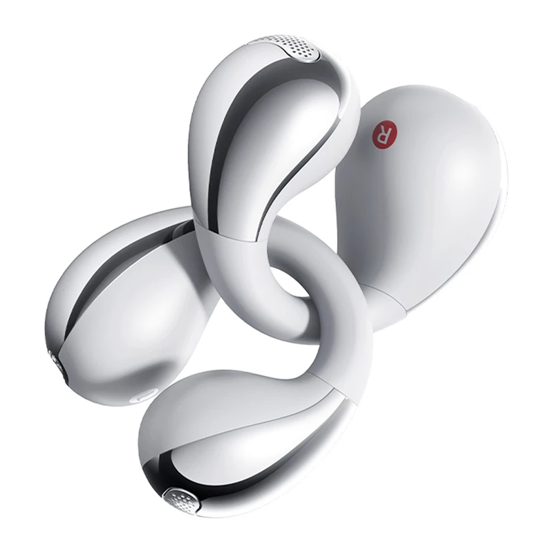 Draadloze oorbug hoofdtelefoon QCY Crossky Clip C30S, zilver