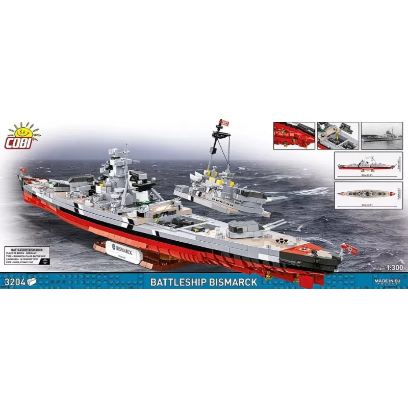Bouwpakket Cobi slagschip Bismarck model met 3204 onderdelen - Cobi CO BI-4860
