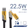 Akyga AK-USB-57 gevlochten 4-in-1-kabel USB-A/USB-C naar USB-C/Lightning, USB 2.0, 65 W, 1 m, grijs