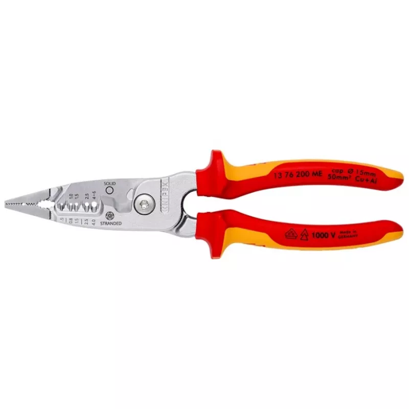 Kabelstripper Knipex 13 76 200 ME 6 mm stripcapaciteit rood roestvrij staal geel