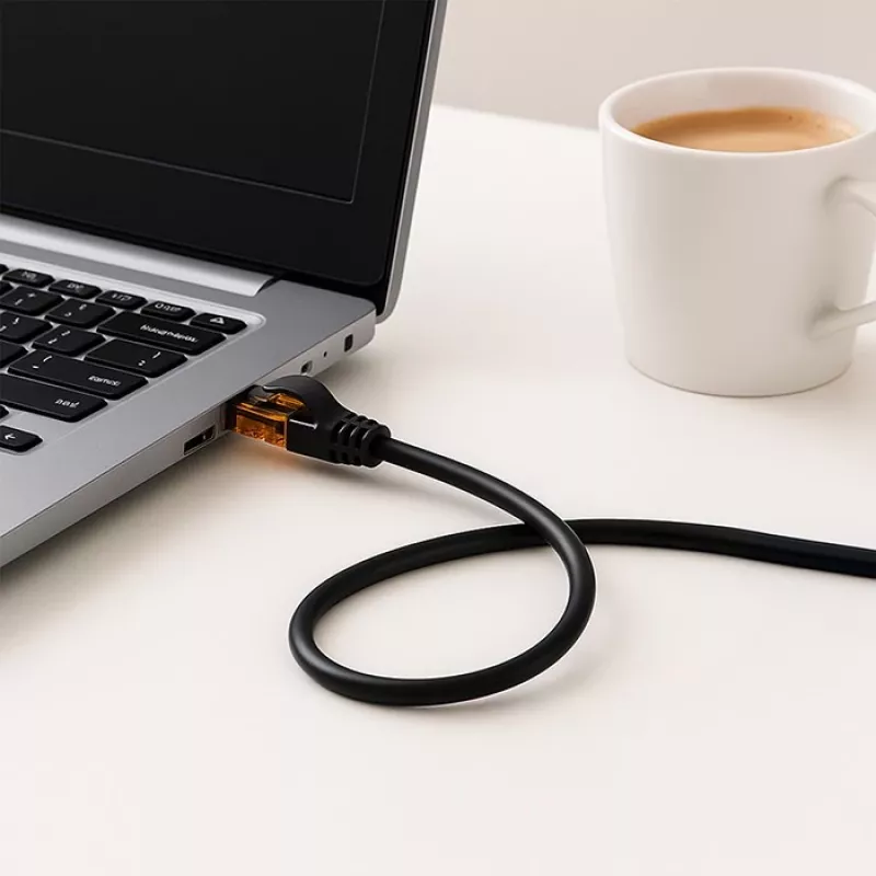 Ethernet-patchkabel QOLTEC UTP Cat6 15 m, 2×RJ45, zwart