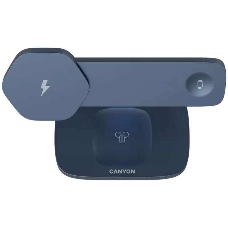 Draadloos oplaadstation CANYON WCS-310 Canyon donkergrijs – Qi-compatibele rechtopstaande oplader