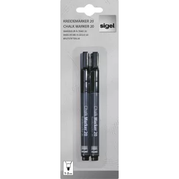 Sigel krijtmarker/vloeibaar krijt op waterbasis afwasbaar zwart