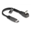 DeLOCK USB 2.0 flatcable USB Type-C stekker naar USB Type-C stekker haaks PD 3.0 60 W 14 cm zwart
