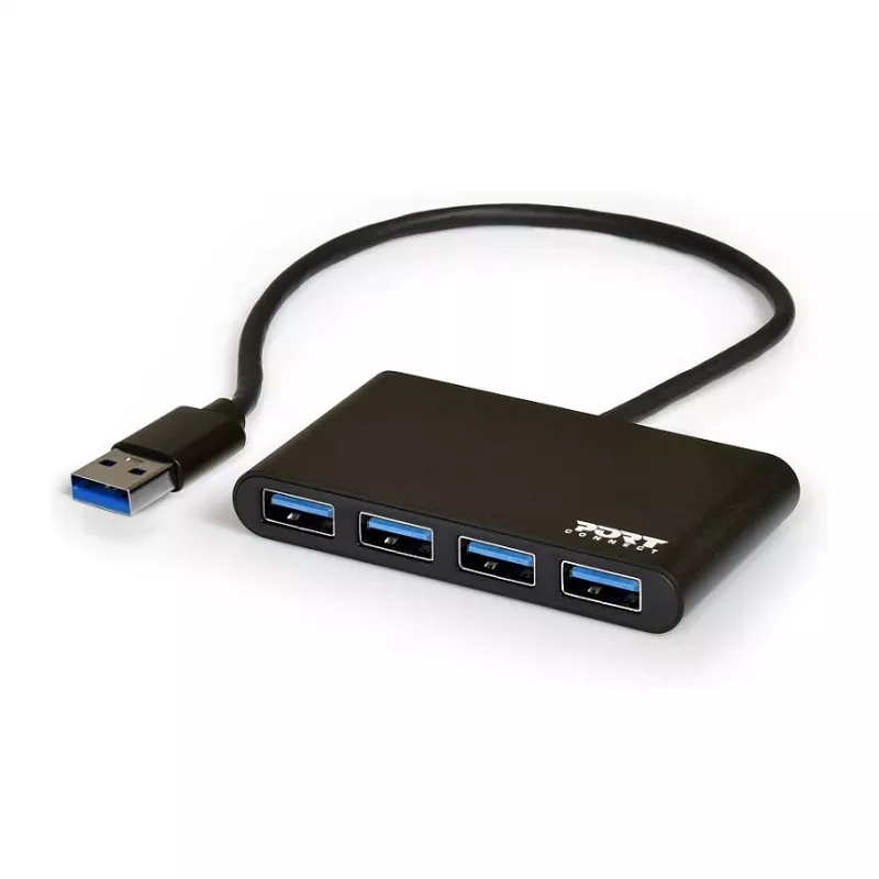USB-hub Port Designs 900121 USB 3.2 Gen 1 Type-A 5000 Mbit/s zwart