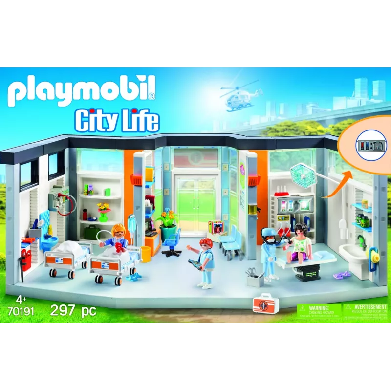 Speelgoedfiguur Playmobil 70191 ingerichte ziekenhuisvleugel 297 onderdelen