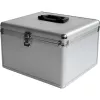 MEDIARANGE BOX76 - opbergbox - 300 discs - zilver - fleece - kunststof - hout - 120 mm - aluminium