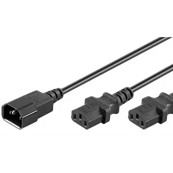 Microconnect PE061318 stroomkabel zwart 1,8 m C14-koppeling 2 x C13-koppeling