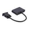 Videokabel-adapter GEMBIRD A-VGA-HDMI-02 0,15 m — HDMI + VGA (D-Sub) bus naar VGA (D-Sub) stekker, zwart