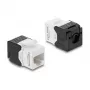 Delock 90802 Keystone-module RJ45 naar LSA Cat.6 UTP, gereedschapsvrij, zwart/wit