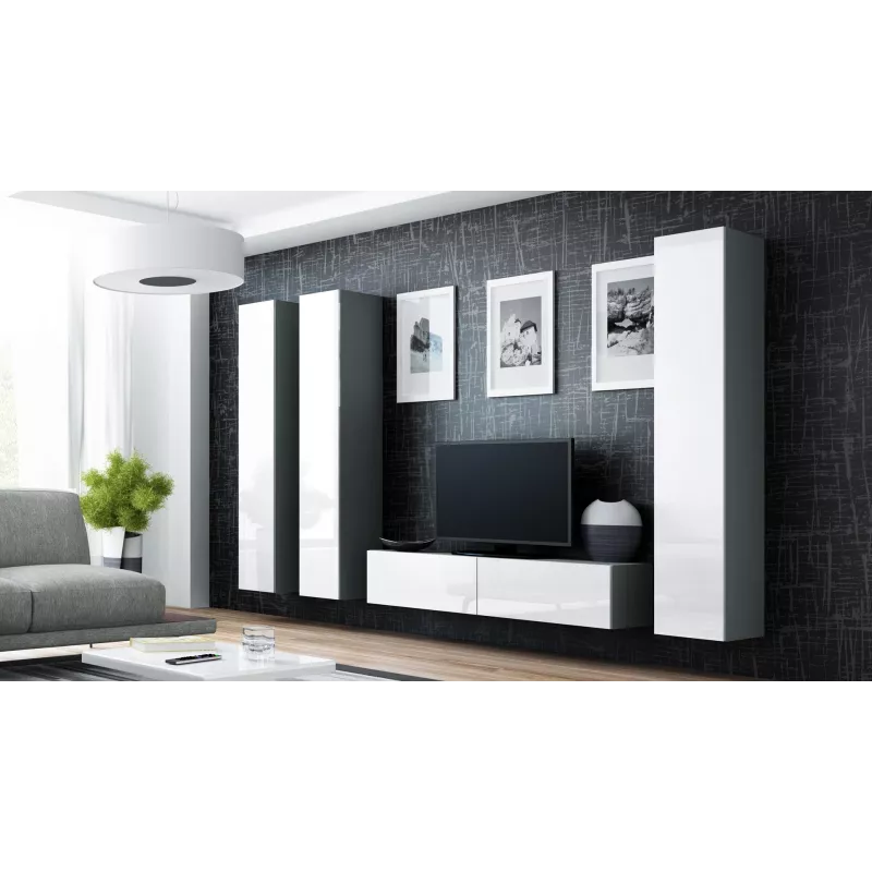 Cama tv-standaard VIGO 140 30/140/40 Sonoma eiken/wit glanzend
