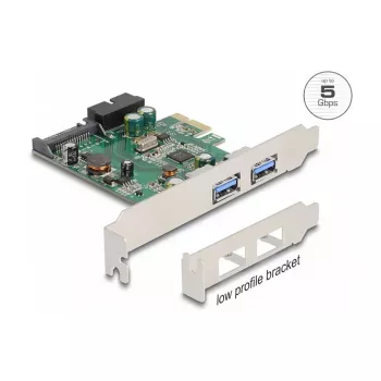 DeLOCK PCI Express x1-kaart naar 2 x USB 3.2 Gen 1 Type-A + 1 x interne 19-pins header