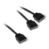 Y-kabelsplitter aRGB 3-pin naar 2x 3-pin, 60cm zwart, incl. connector