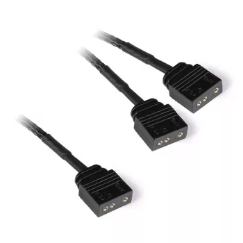 Y-kabelsplitter aRGB 3-pin naar 2x 3-pin, 60cm zwart, incl. connector