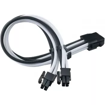SilverStone PP07E - spanningsverlengkabel - 8-polige EPS12V (4+4) (M) naar 8-polige EPS12V (V) - 30 cm - zwart, wit (SST-PP07E-EP