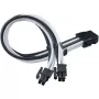 SilverStone PP07E - spanningsverlengkabel - 8-polige EPS12V (4+4) (M) naar 8-polige EPS12V (V) - 30 cm - zwart, wit (SST-PP07E-EP