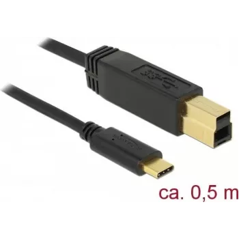 USB-kabel DeLOCK 83674 USB 3.2 Gen 2 0,5 m USB C USB B zwart