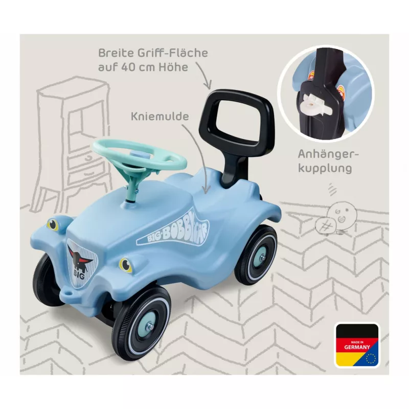 Bobby Car Classic bundel + Walker, loopauto lichtblauw/groen