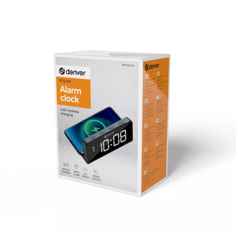 Digitale wekker Denver ECQ-103MK2 zwart LED-display batterijgevoed