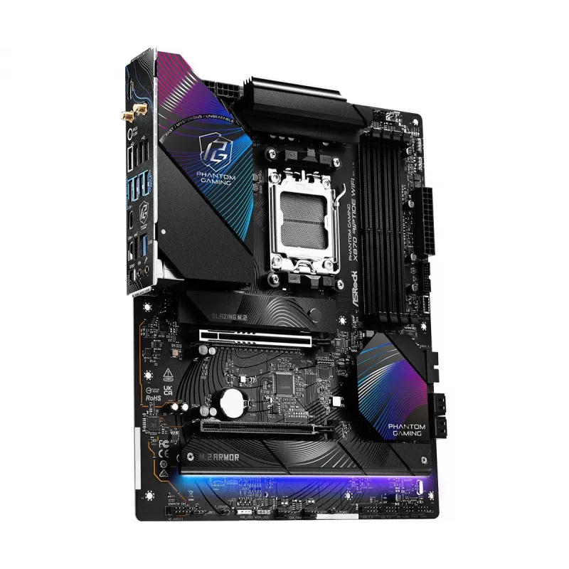 Moederbord ASRock X870 Riptide WiFi — ATX, AMD X870, Socket AM5, DDR5, 4 DIMM, 256 GB, Wi-Fi 7, 2,5GbE