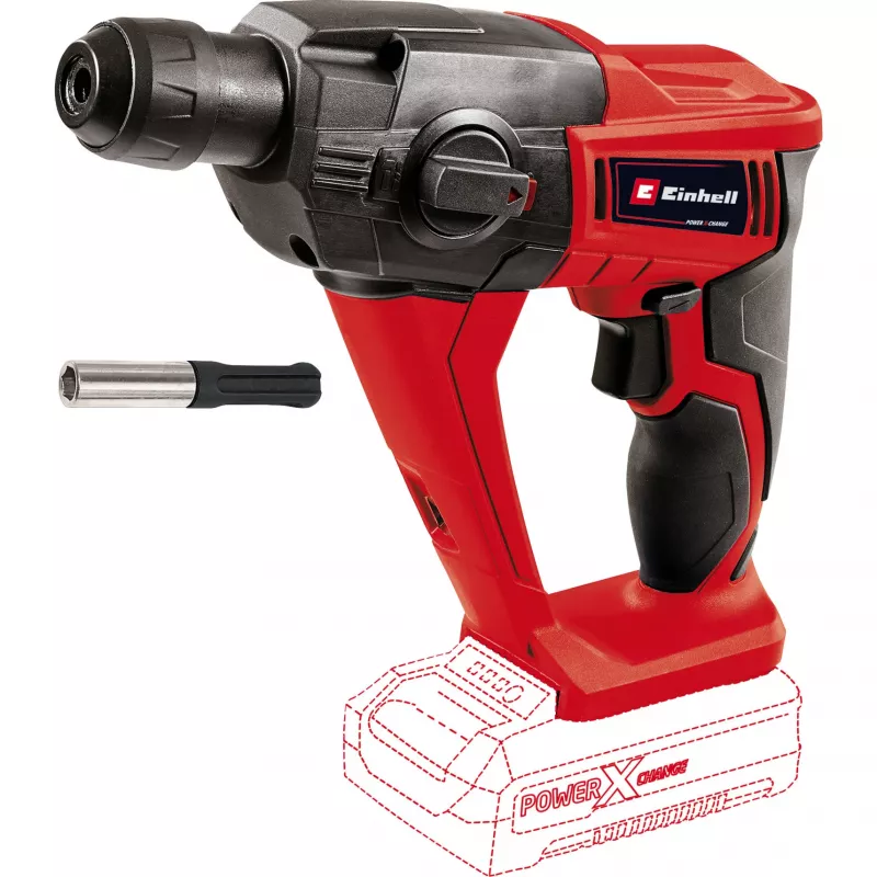Accu-boorhamer EINHELL Power X-Change TE‑HD 18 Li, 18V, Li‑Ion 4,0 Ah Plus, met boor- en beitelset