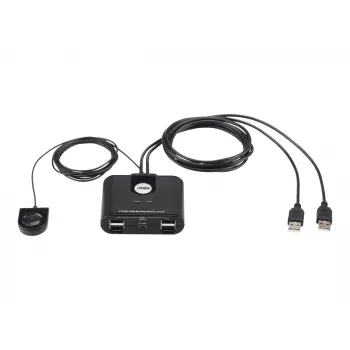 USB 2.0 2-poorts randapparatuur-sharing-apparaat ATEN US224AT — USB Type-A, 1,8 m kabel, zwart