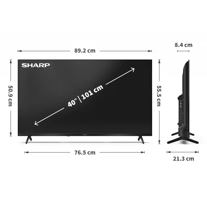 Sharp 40HF2265E 40 inch smart-tv Google TV, energie-efficiëntieklasse E