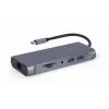 Gembird A-CM-COMBO7-01 notebook-dock/poortreplicator USB 3.2 Gen 1 (3.1 Gen 1) Type-A grijs