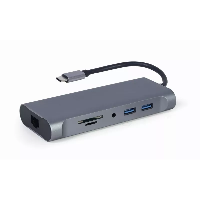 Gembird A-CM-COMBO7-01 notebook-dock/poortreplicator USB 3.2 Gen 1 (3.1 Gen 1) Type-A grijs
