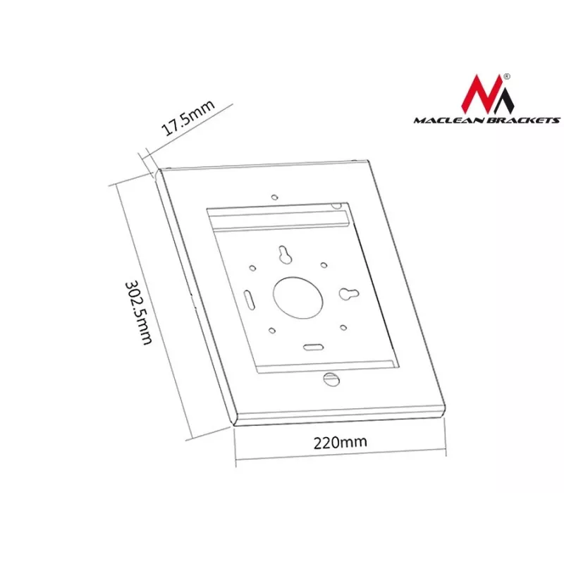 Maclean MC-676 veiligheidsbehuizing voor iPad 2/3/4/Air/Air2 met diefstalbeveiliging en promotiehandgreep