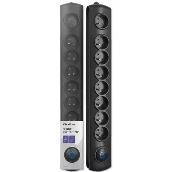 Overspanningsbeveiliging Qoltec 50113 zwart 8 AC-uitgangen 230 V 1,8 m