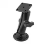 Dubbele kogelhouder met rechthoekige AMPS-plaat RAM Mount — 2,54 cm kogels, aluminium, zwart