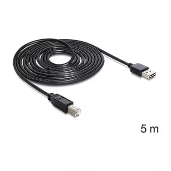 USB-kabel DeLOCK 85553 USB 2.0 5m USB A USB B zwart