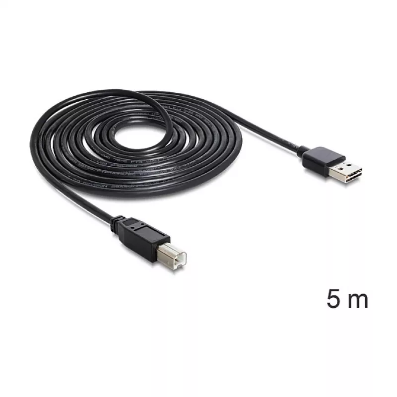 USB-kabel DeLOCK 85553 USB 2.0 5m USB A USB B zwart