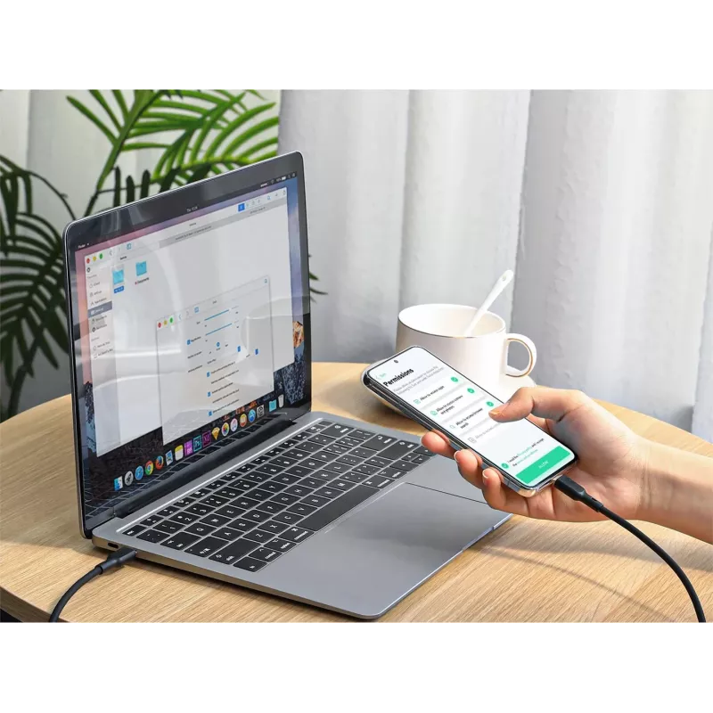 AUKEY CB-SCC241 USB-C Power Delivery PD 240W 5A 20V 1m nylon zwart - D