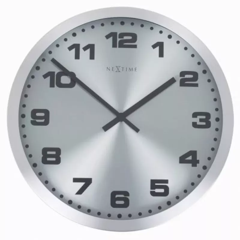 NeXtime wandklok 2906zw Mercure, Ø25 cm, zilver