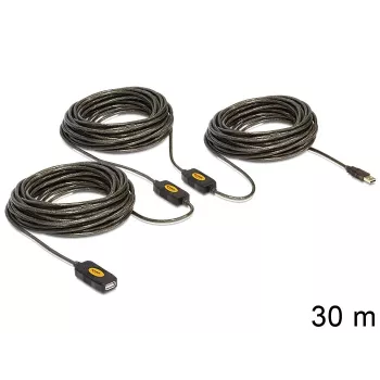 USB-kabel DeLOCK 30 m USB2.0 USB A zwart