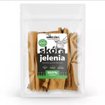 Hondensnack UNISZKI hertenleer kauwartikel 100 g — natuurlijke kauwsnack voor honden
