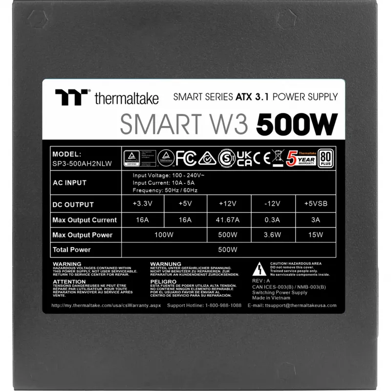 Voeding Thermaltake Smart W3 500 W