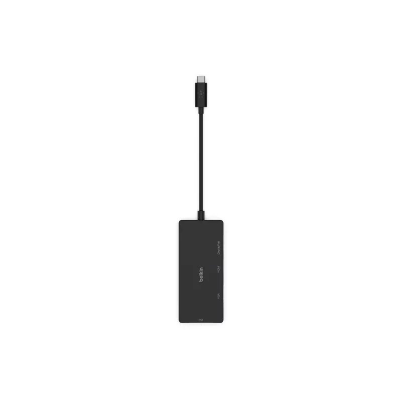 Linksys Belkin - videoadapter - USB-C (M) naar HD-15 (VGA), DVI-I, HDMI, DisplayPort (W) - 4K-ondersteuning - zwart (AVC003BTBK)