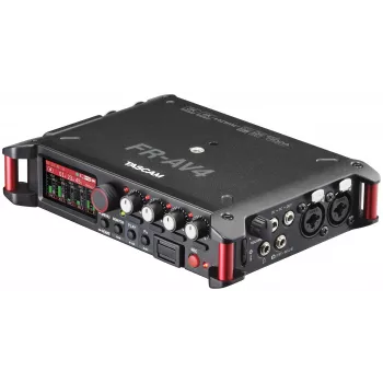 Draagbare audiorecorder Tascam FR-AV4 — 6-kanaals, 4 XLR-combi + 2x 3,5 mm, 24/32-bit, 48/96/192 kHz, microSD tot 512 GB, USB-C, PD
