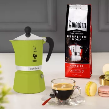 Bialetti Rainbow mokakan zwart, groen