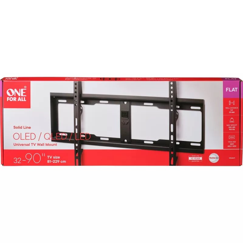 Wandhouder One For All WM4611 2,13 m (84 inch) zwart