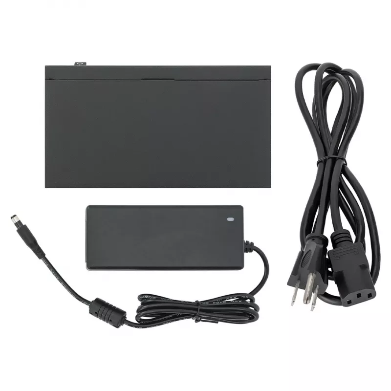 Gigabit 5xPoE Passthrough-switch, gevoed via PoE of AC, 68W