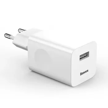 Oplader Baseus Quick Charger CCALL-BX02, 24 W max, USB Fast Charge 3.0, wit, 100–240 V