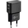 Wentronic goobay dual-USB-oplader - voeding - 12 watt - 2,4 A - 2 uitgangen (USB) - zwart (44951)