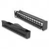 DeLOCK 19 inch keystone patchpanel 24 poorten met trekontlasting 1HE haaks zwart