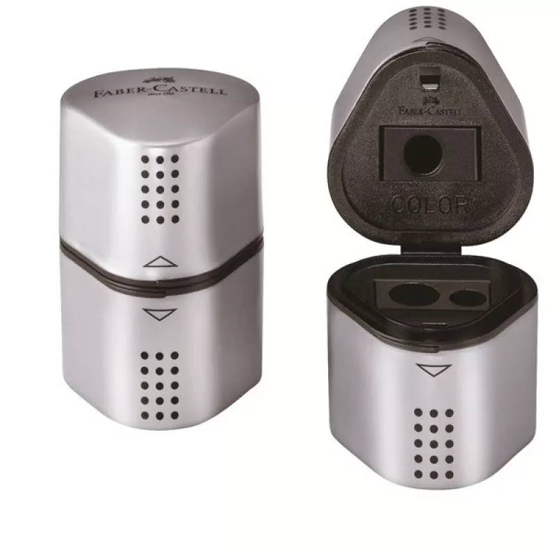 Handmatige potloodslijper Faber-Castell Grip 2001 zilver
