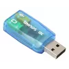 USB externe geluidskaart Gembird Virtus2 — USB-interface, 3,5 mm koptelefoon, blauw transparant