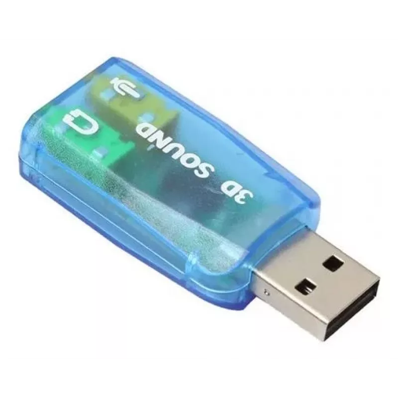 USB externe geluidskaart Gembird Virtus2 — USB-interface, 3,5 mm koptelefoon, blauw transparant